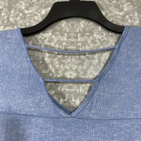 Lazy Sunday Heather Blue Oversized Strappy Back Top - Size Small - Short Sleeves - Picture 6 of 7